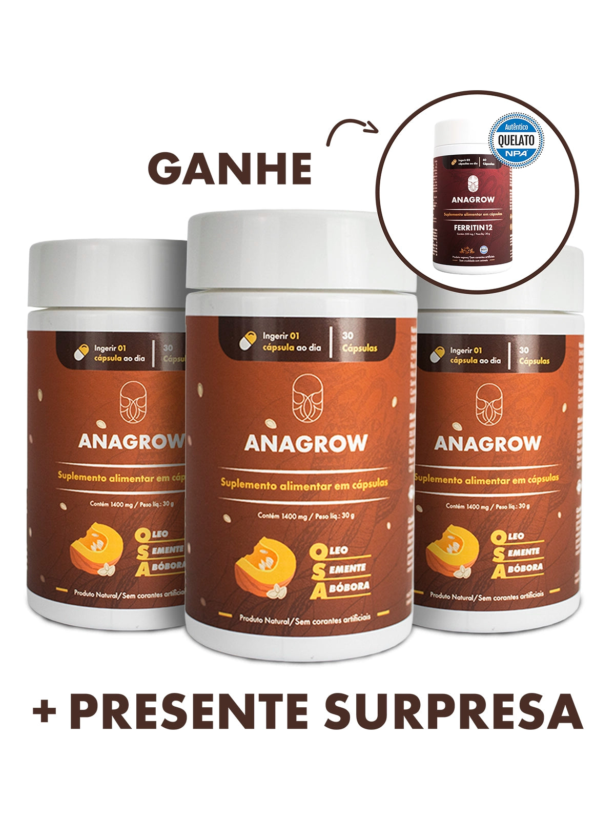 Kit Desafio Glow Up Fortalecedor | 3 OSA + FERRITIN12 DE PRESENTE