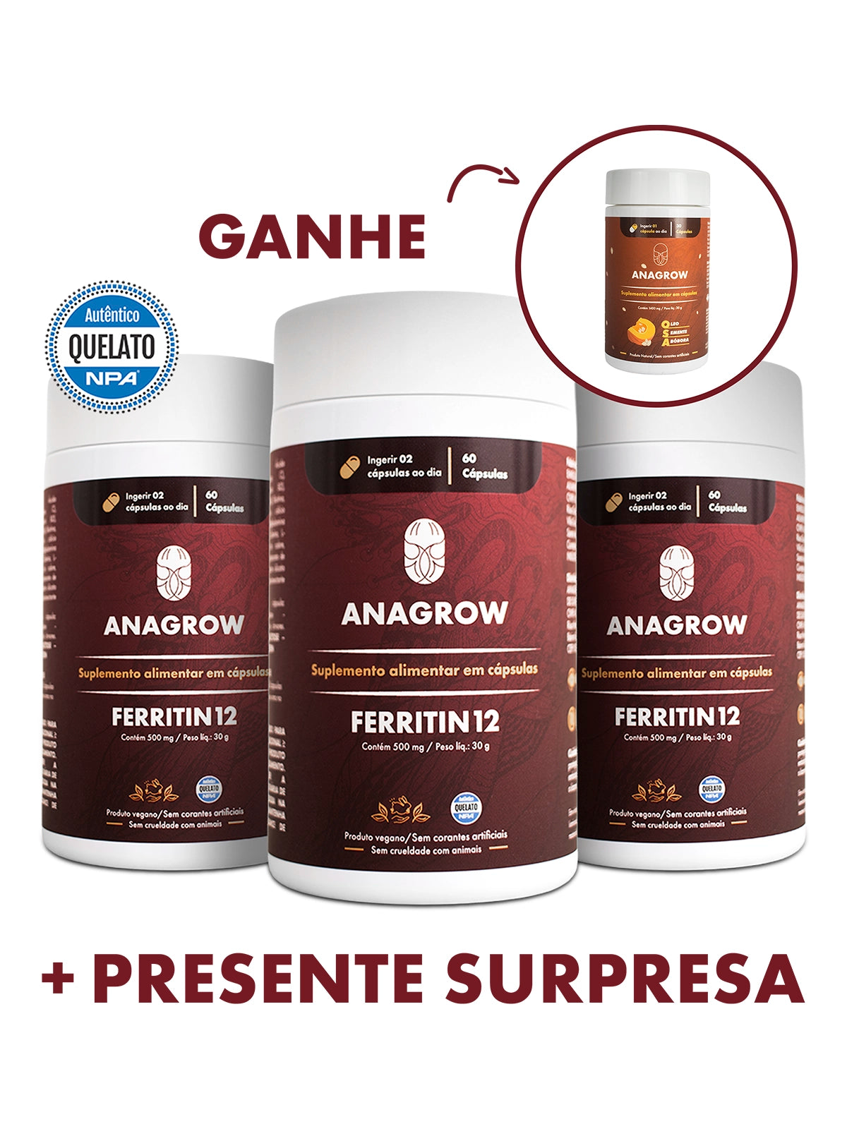 Kit Desafio Glow Up Combate à Queda | 3 FERRITIN12 + OSA DE PRESENTE