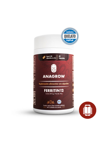 Vitamina de Combate à Queda de Cabelo Ferritin12 60 Cápsulas + E-books