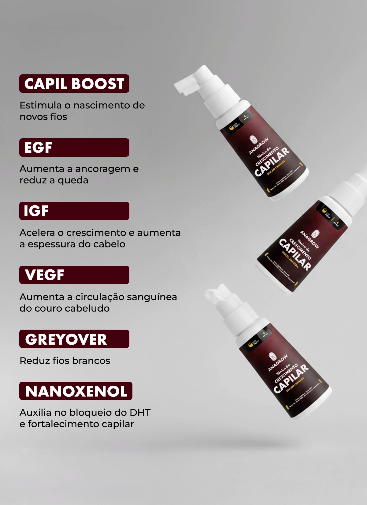 Tônico de Crescimento Capilar 60ml + E-books