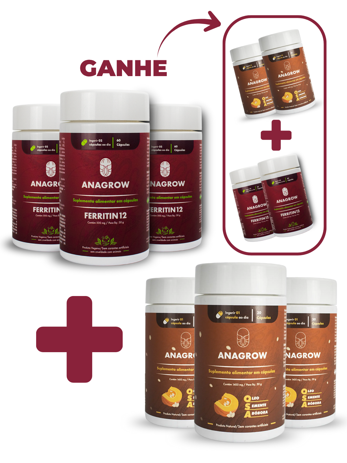 Ultra Pack - 5 Ferritin12 + 5 OSA - Compre 6 e Leve 10