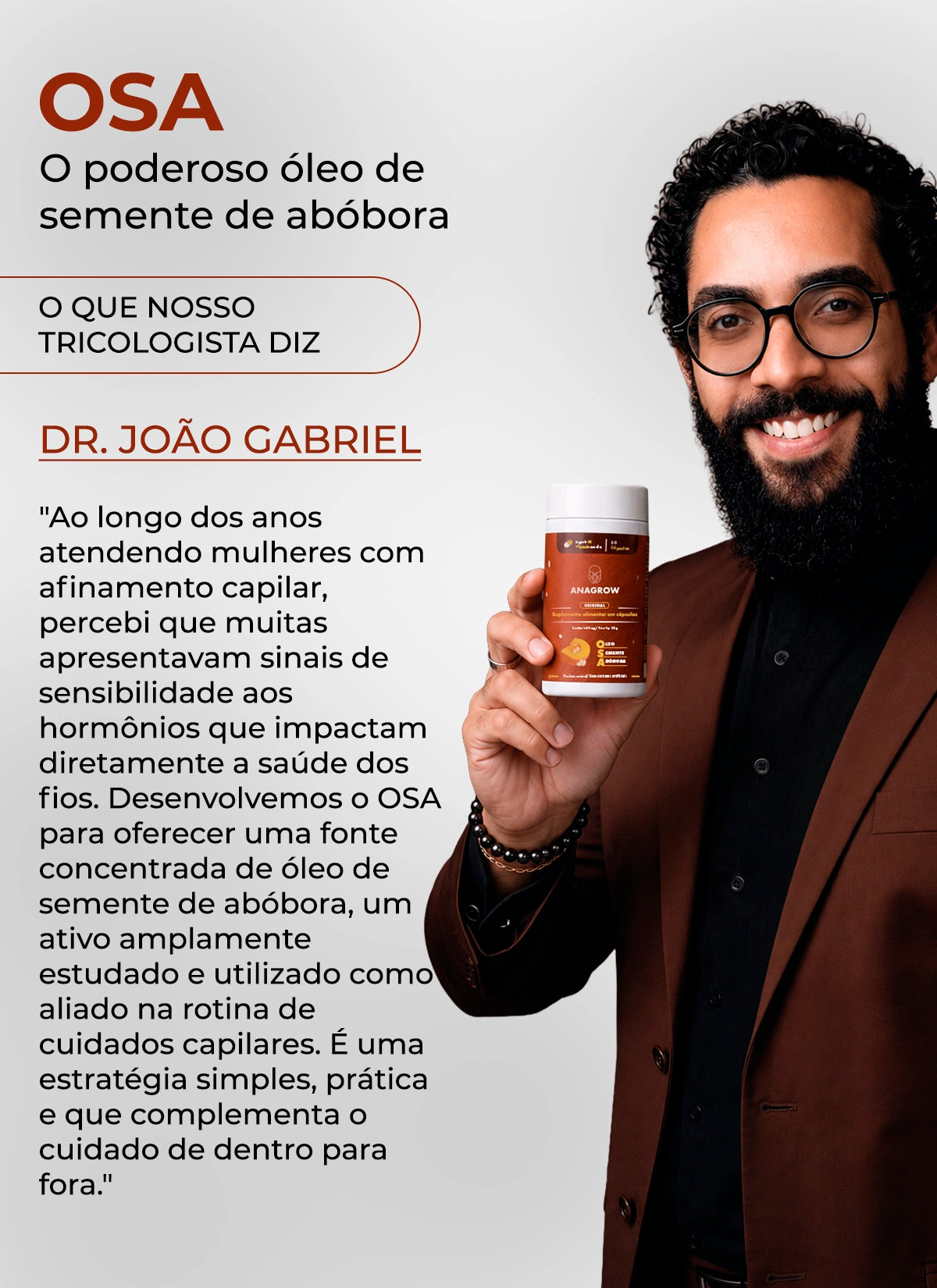 Vitamina Para Fortalecimento dos Cabelos OSA 30 Cápsulas + 5 E-books