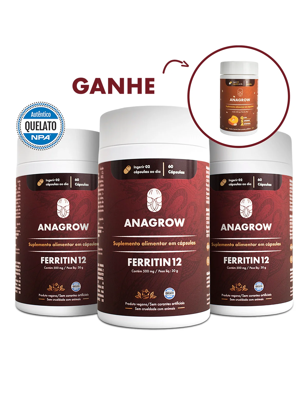 Kit Desafio Glow Up Combate à Queda | 3 FERRITIN12 + OSA DE PRESENTE