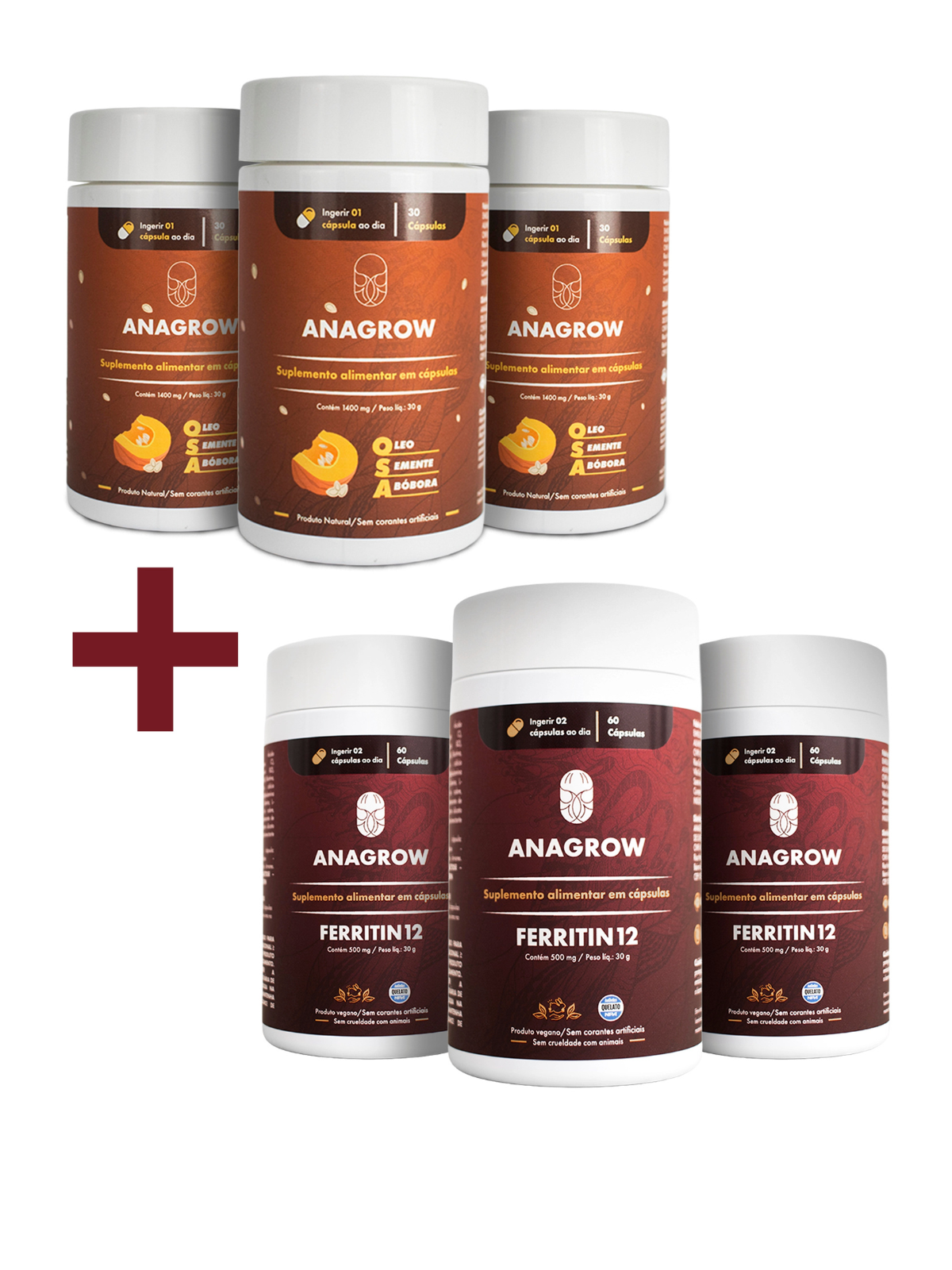 Kit Desafio Glow Up Combate à Queda e Fortalecedor | 3 Ferritin12 + 3 OSA