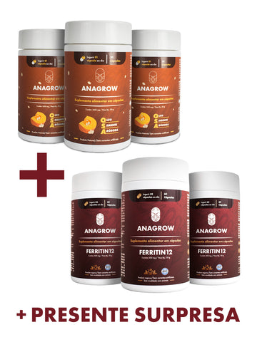 Kit Desafio Glow Up Combate à Queda e Fortalecedor | 3 Ferritin12 + 3 OSA