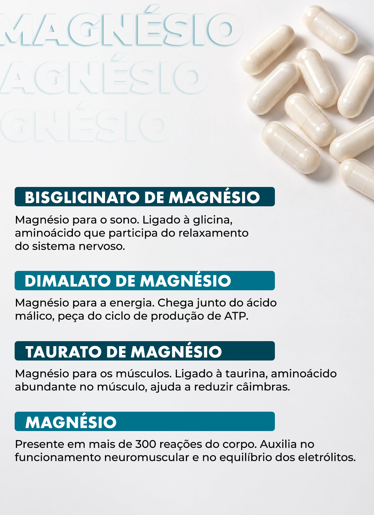 Vitamina Trio Magnésio 60 Cápsulas + E-books