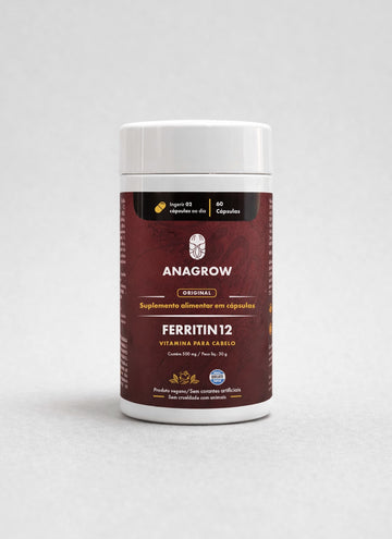 Vitamina de Combate à Queda de Cabelo Ferritin12 60 Cápsulas + 5 E-books
