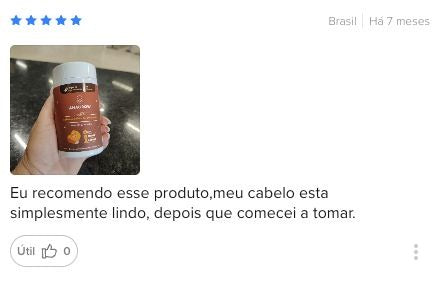 Avaliação de cliente: meu cabelo está simplesmente lindo depois que comecei a tomar
